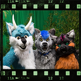 Eurofurence 2015 fursuit photoshoot. Preview picture of Squeeky, Rez, Kai